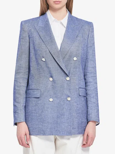 Tagliatore Doublebreasted Jacket In Blue