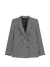 Tagliatore Double-breasted Jacket With Houndstooth Pattern In Gray