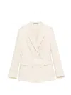 Tagliatore Double-breasted Linen Blazer In Multi