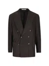 Tagliatore Double-breasted Micro-check Jacket In Multi