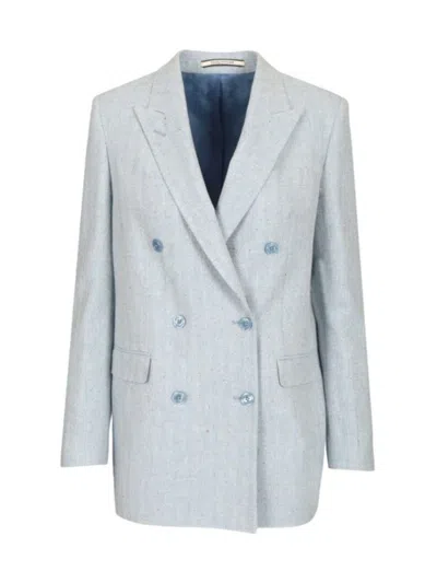 Tagliatore Double-breasted Mini Blazer For Women In Blue