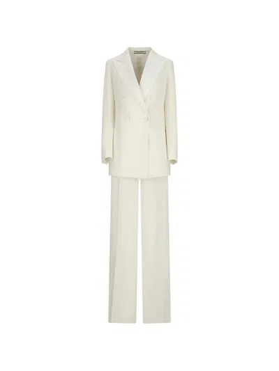 Tagliatore Double-breasted Peak-lapel Blazer In White