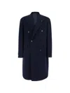 Tagliatore Wool Blend Double-breasted Coat In Blue