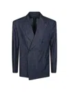 Tagliatore Double-breasted Peak-lapel Jacket In Blue