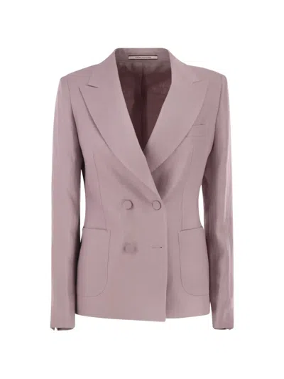Tagliatore Double-breasted Peak-lapels Blazer In Purple