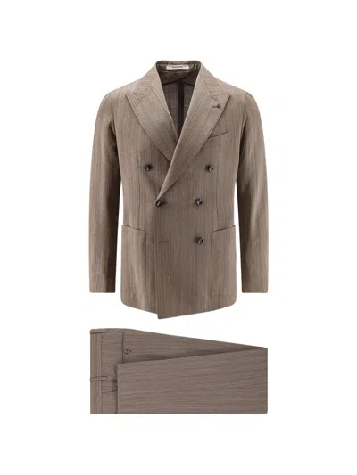TAGLIATORE DOUBLE-BREASTED PINSTRIPE SUIT