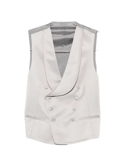 Tagliatore Double-breasted Shawl-lapel Waistcoat In Metallic