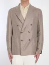 Tagliatore Double-breasted Silk Jacket In Gray