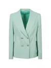 Tagliatore Double-breasted Slub-texture Blazer In Multi