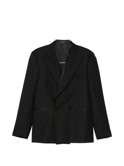 Tagliatore Double-breasted Suit In Black