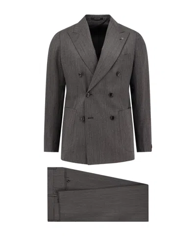 Tagliatore Double-breasted Suit In Gray
