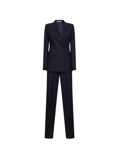 Tagliatore Double-breasted Suit In Blue