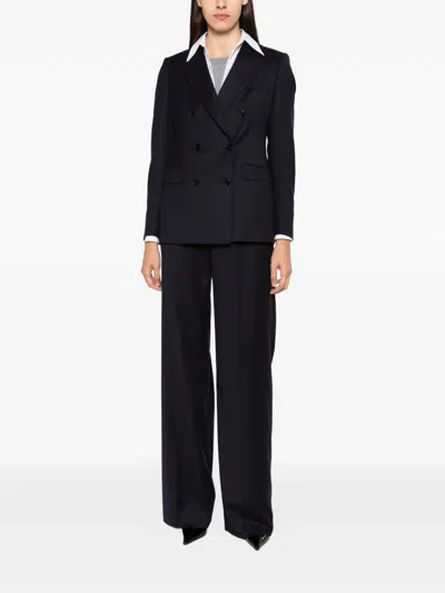 Tagliatore Double-breasted Suit In Black