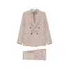 Tagliatore Double-breasted Suit In Brown