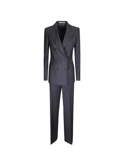Tagliatore Double-breasted Suit In Gray