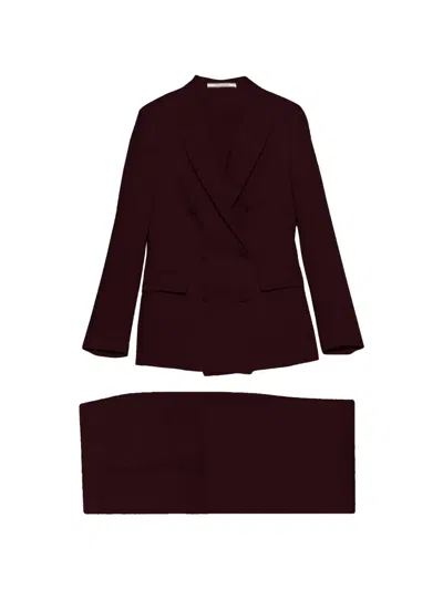 Tagliatore Double-breasted Suit In Red