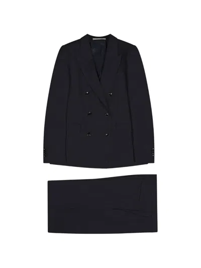Tagliatore Double-breasted Suit Set In Blue
