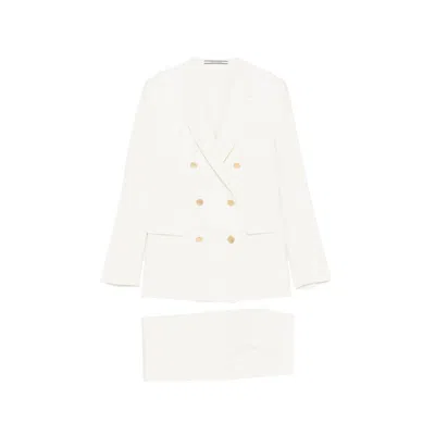 Tagliatore Double-breasted Suit In White