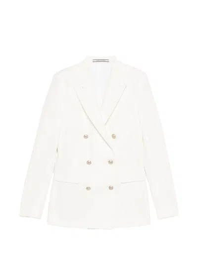 Tagliatore Double-breasted Suit In White