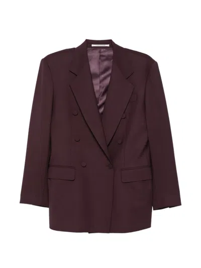 Tagliatore Double-breasted Tailored Suit In Burgundy