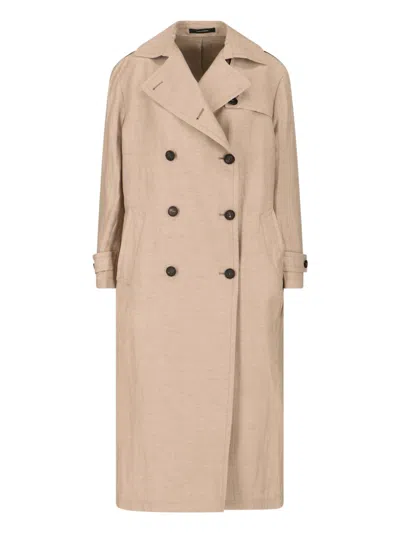 Tagliatore Bonny Double-breasted Belted Trench Coat In Neutral
