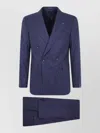 Tagliatore Montecarlo Herringbone-pattern Double-breasted Blazer In Purple