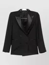 Tagliatore Double-breasted Virgin Wool Suit Jacket In Black
