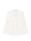 Tagliatore Double Breasted Jacket Structured Front Pockets In White