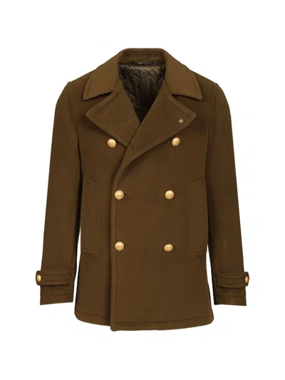 TAGLIATORE DOUBLE-BREASTED WOOL PEA COAT