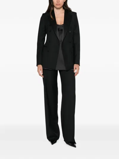 Tagliatore Double-breasted Wool Suit In Black