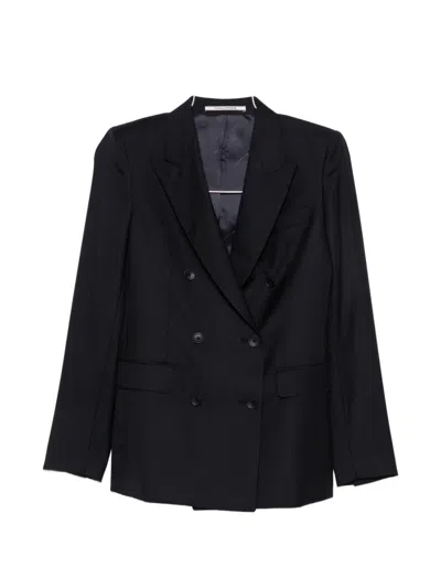 Tagliatore Double-breasted Wool Suit In Black