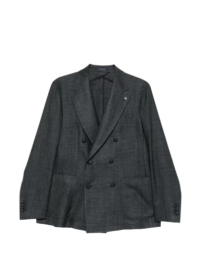 Tagliatore Double-breasted Wool-blend Blazer In Multi
