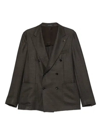 Tagliatore Douuble-breasted Patch-pocket Blazer In Black