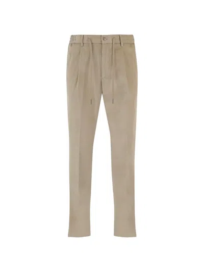Tagliatore Drawstring Corduroy Trousers In Brown
