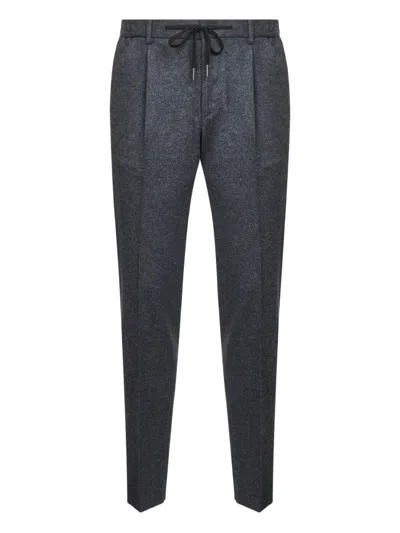 Tagliatore Drawstring Pleat Trousers In Gray