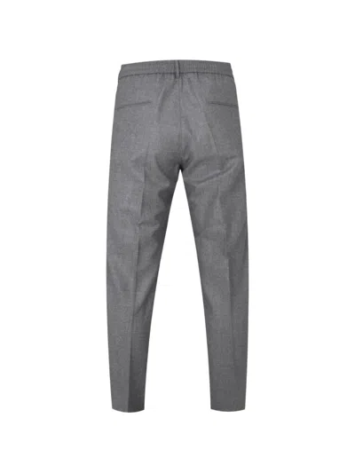 Tagliatore Drawstring Pleated Straight Trousers In Gray