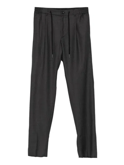 Tagliatore Drawstring Pleated Trousers In Black