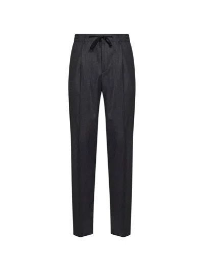 Tagliatore Drawstring Pleated Trousers In Blue