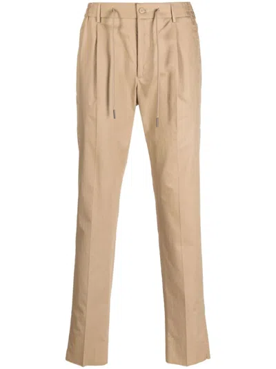 Tagliatore Drawstring Straight-leg Chinos In Neutrals