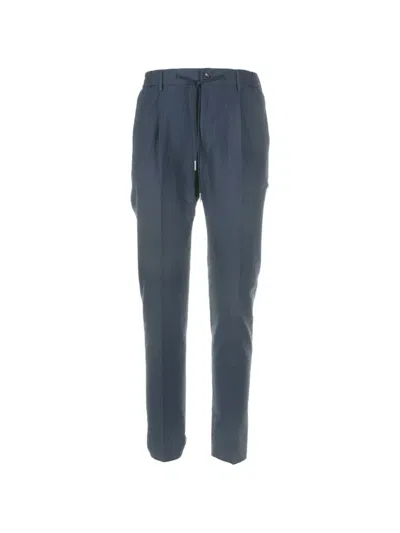 Tagliatore Belt-loop Casual Pants In Blue
