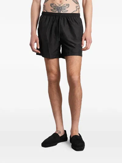 Tagliatore Drawstring-waist Logo-patch Swim Shorts In Black
