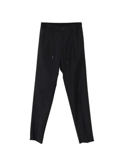 Tagliatore Drawstring-waistband Pleated Trousers In Black