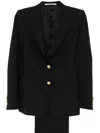 Tagliatore Navy Blue Crepe Texture Blazer In Black