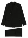Tagliatore Black Double-breasted Virgin Wool Suit In Black