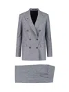 Tagliatore Houndstooth Tailored Double-breasted Blazer And Wide-leg Trousers In Black