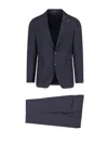 Tagliatore Vesuvio Single-breasted Suit In Blue Virgin Wool In Blue