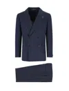 Tagliatore 'vesuvio' Double-breasted Suit With Slim Trousers And Back Vent In Blue