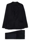 Tagliatore Lapel-detail Single-breasted Suit In Black