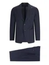 Tagliatore Blue Single-breasted Jacket With Notched Revers In Blue