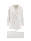 Tagliatore Double-breasted Buttoned Suit In White